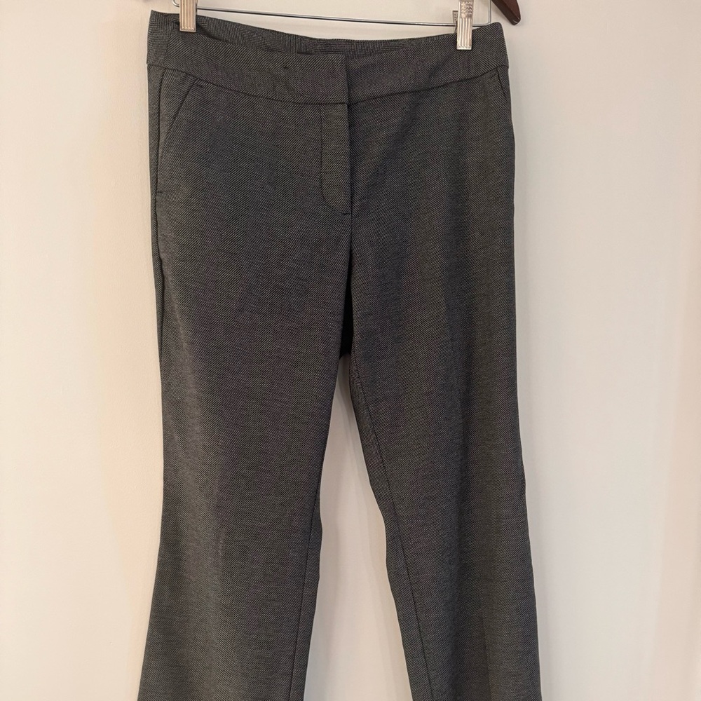 Ann Taylor Factory Gray Trousers with Flat-Front Waistband